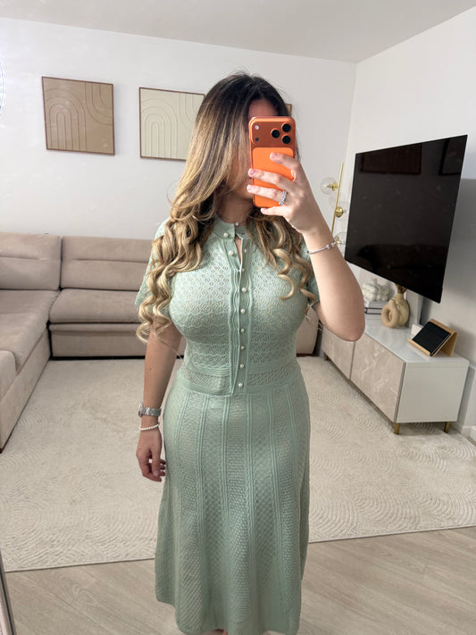 Robe en tricot vert d’Eau