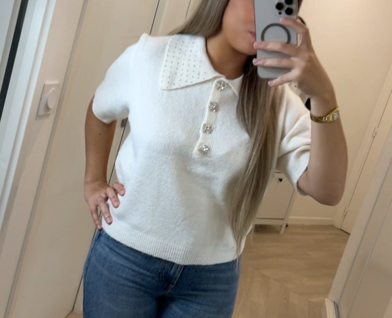 Pull en laine Blanc
