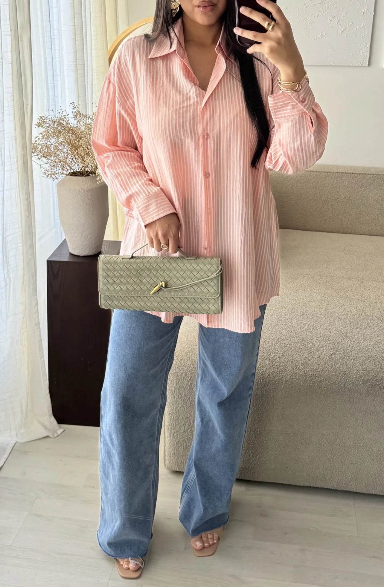 Chemise à rayure pinky