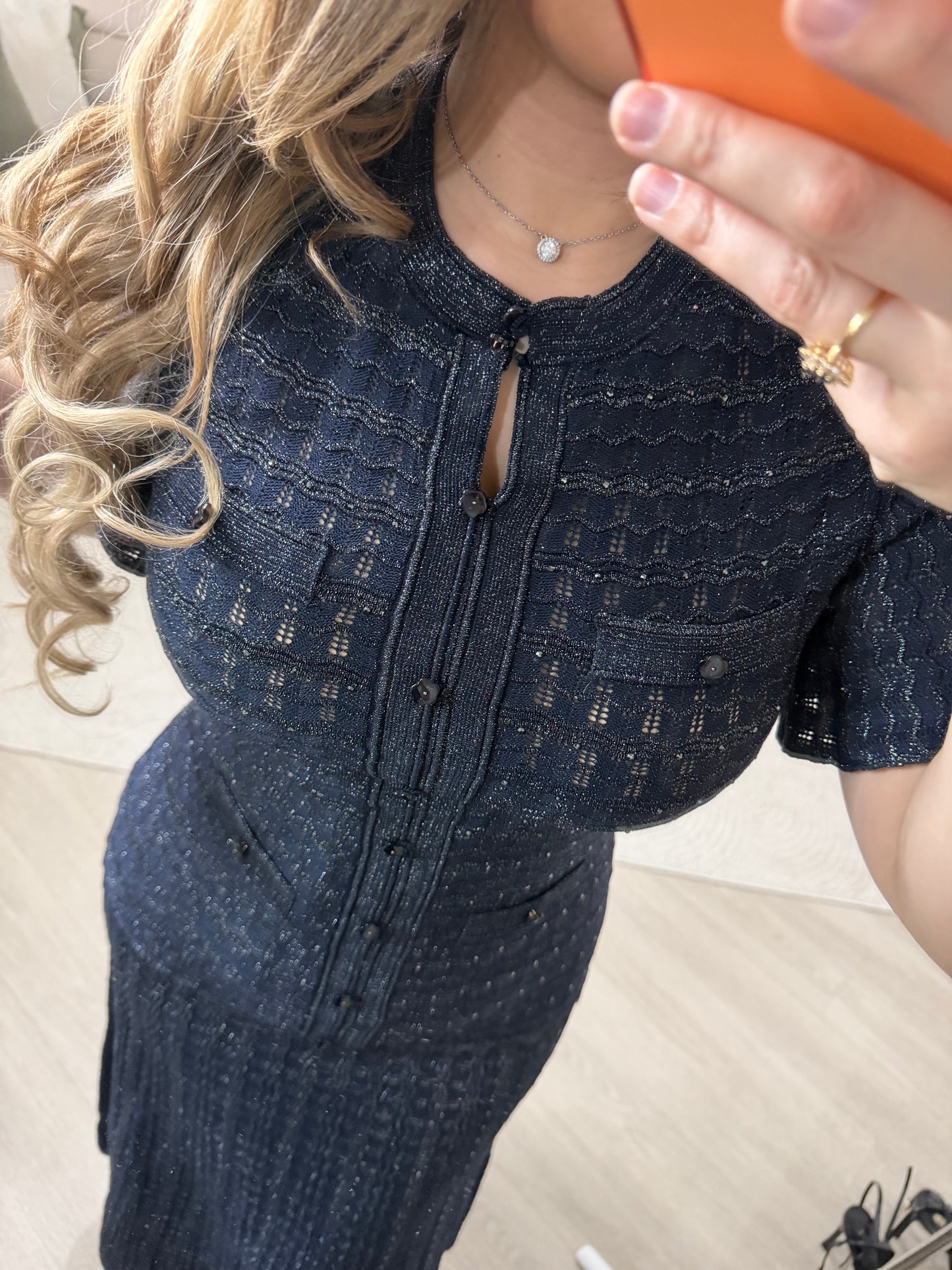 Robe en maille strassée
