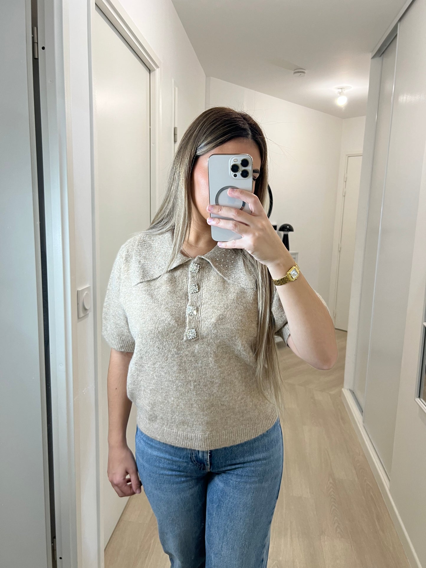 Pull en laine marron