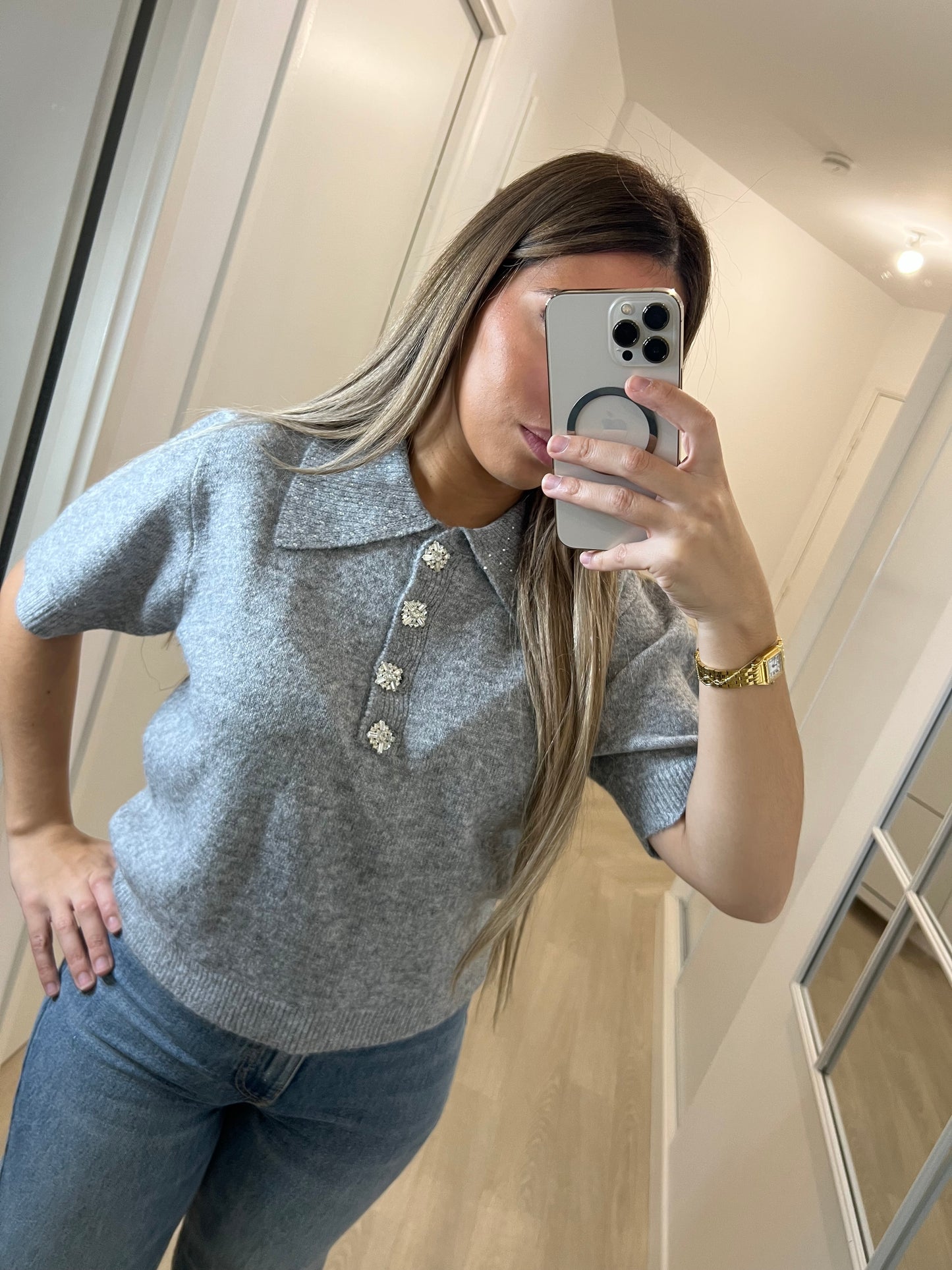 Pull en laine Gris